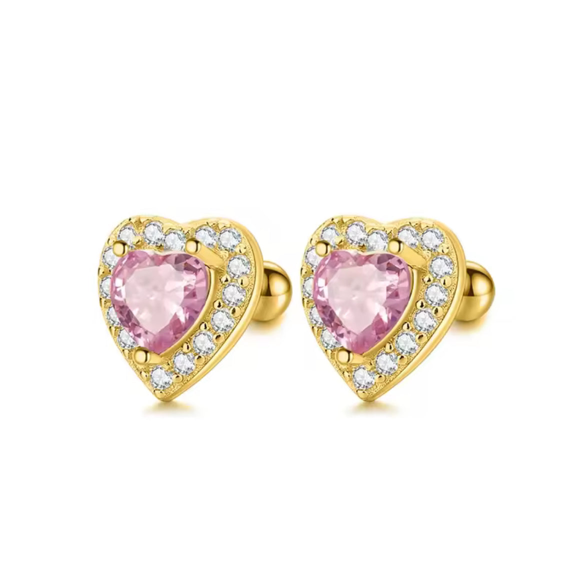 Princess Heart studs rosa