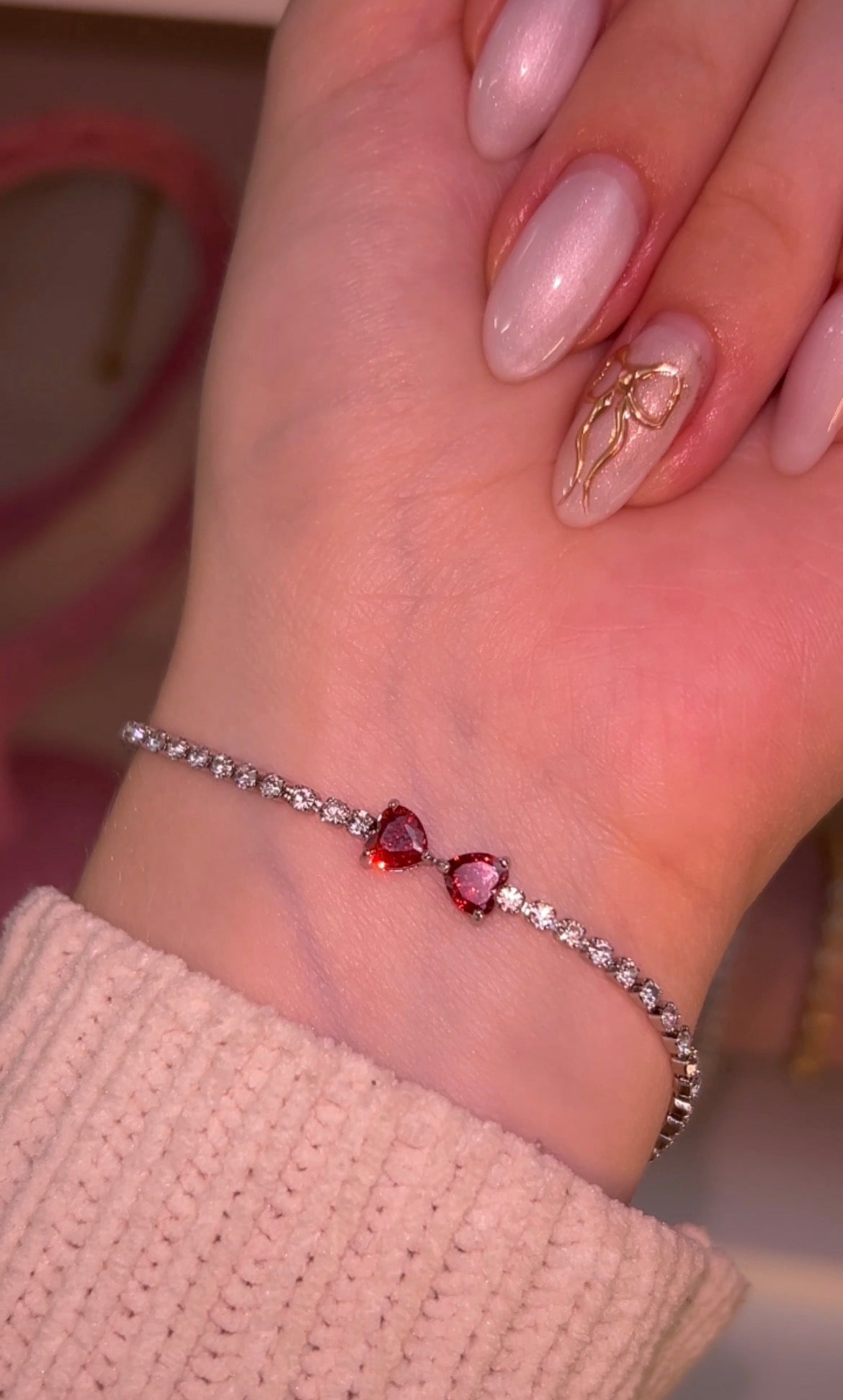 Hearty Bow Tennis bracelet