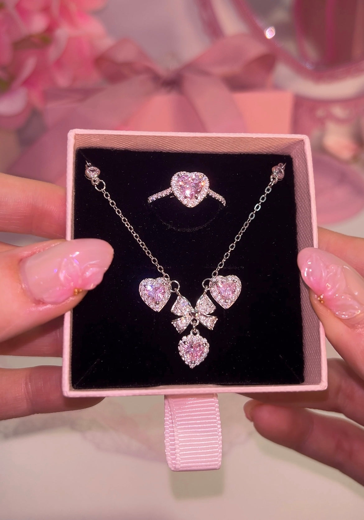 Princess Bow set rosa