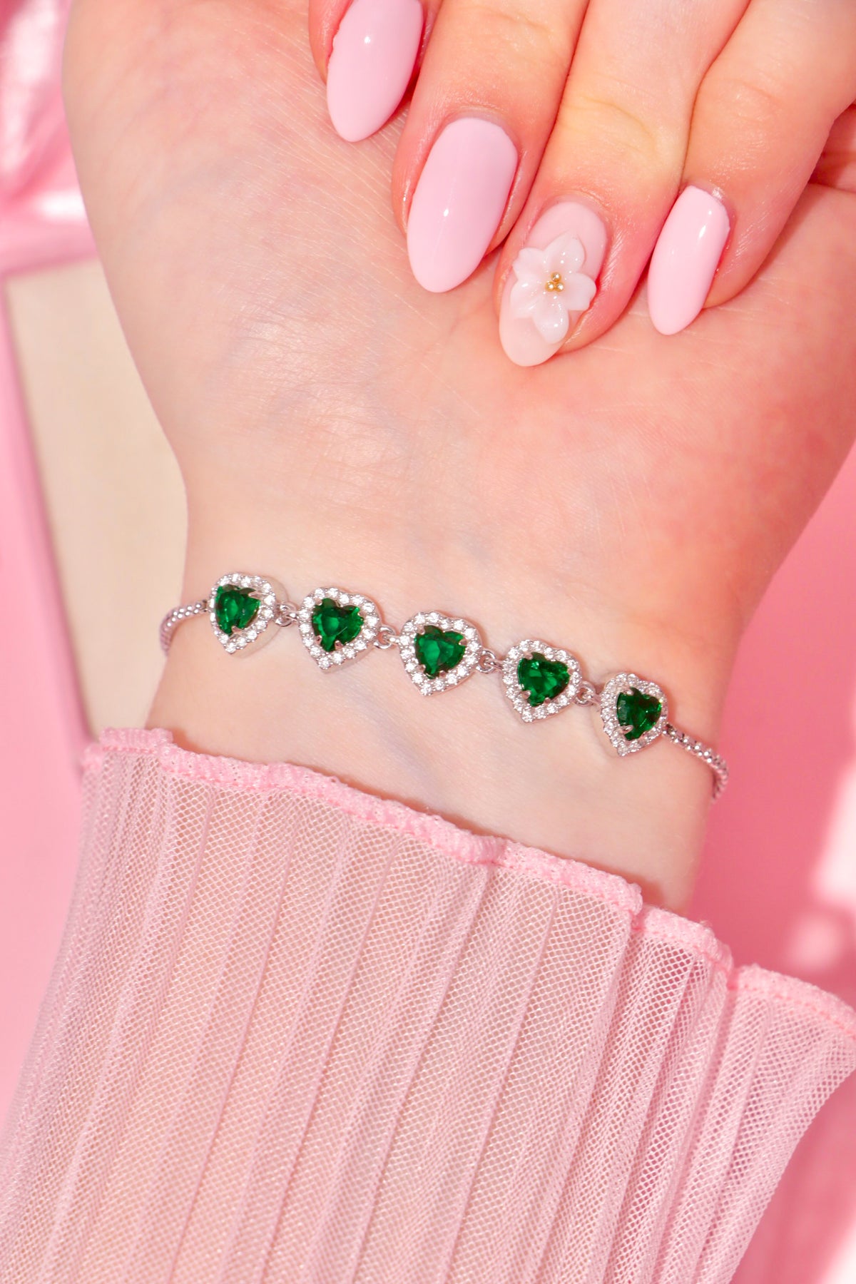 Princess Hearts bracelet verde