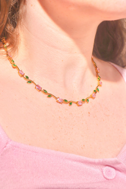 Tulip Garden necklace rosa