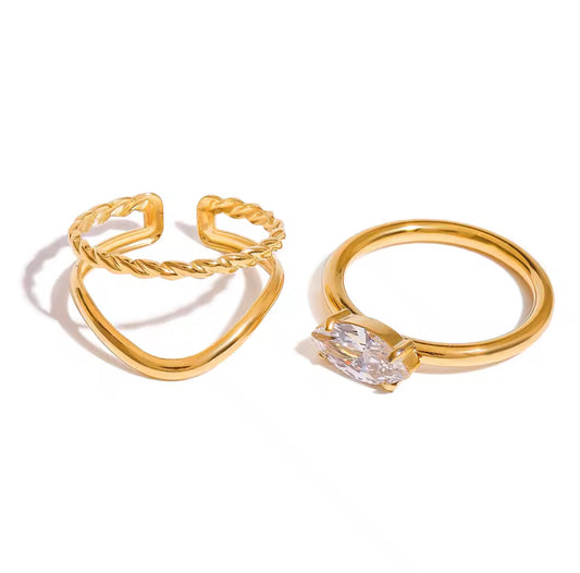 Marquise Arc ring set