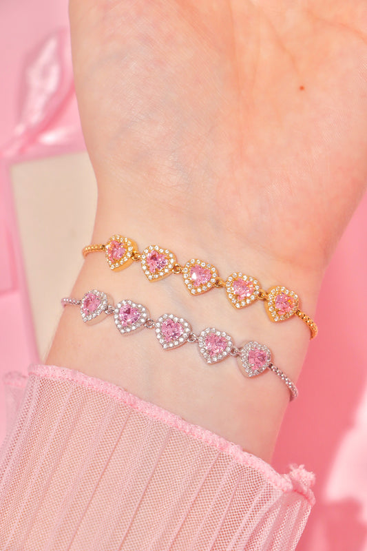 Princess Hearts bracelet rosa