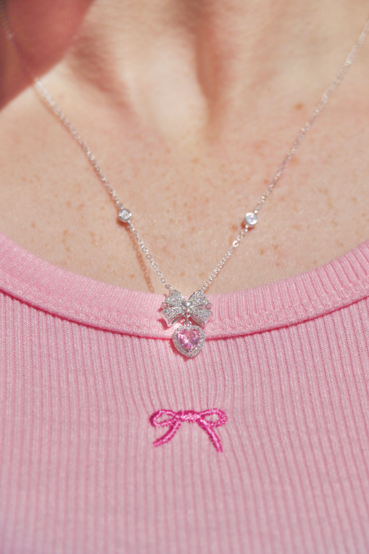 Rosy Bow necklace