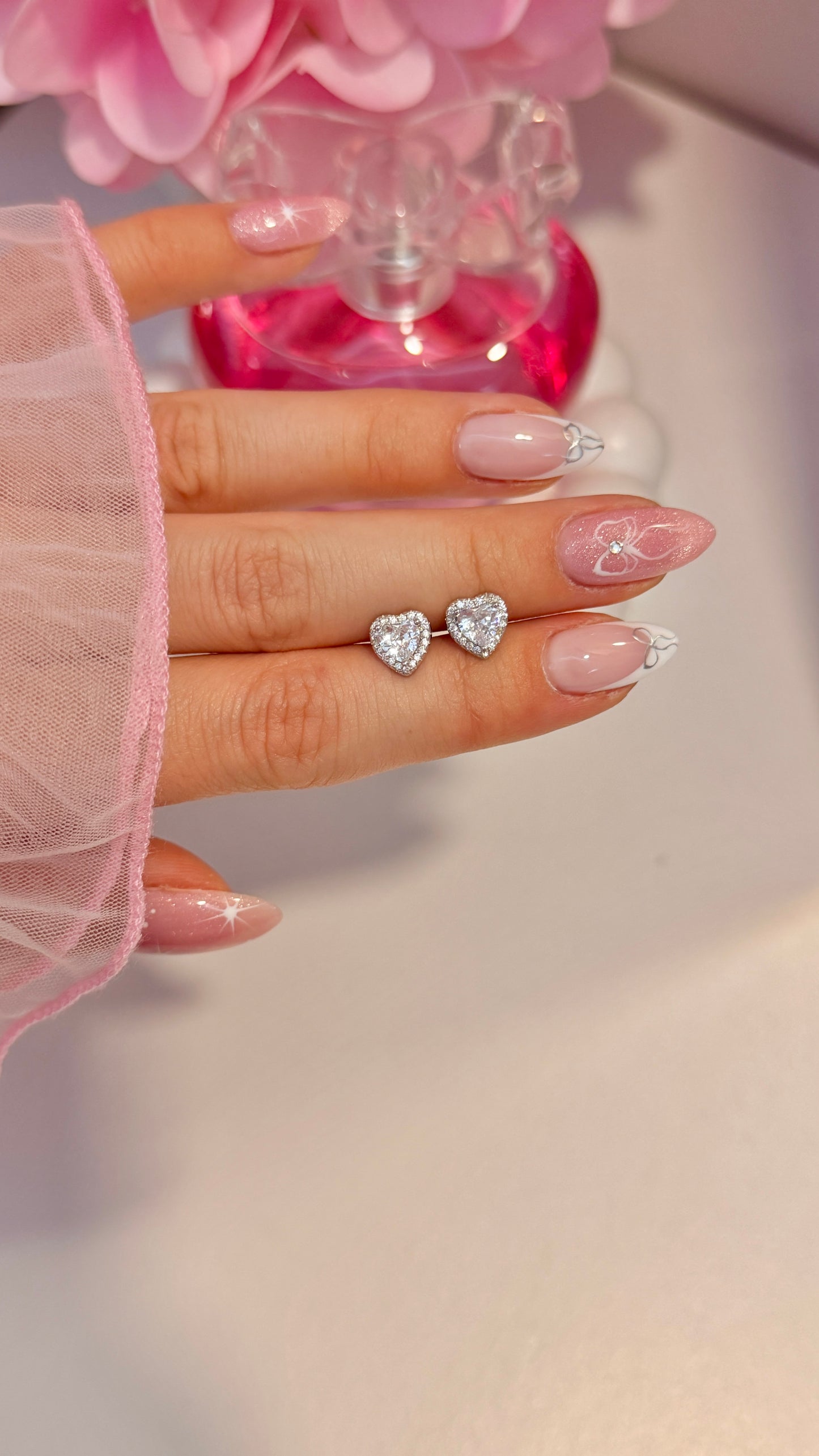 Princess Heart studs transparente
