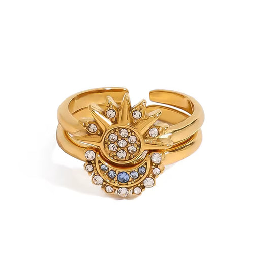 The Sun To My Moon ring set