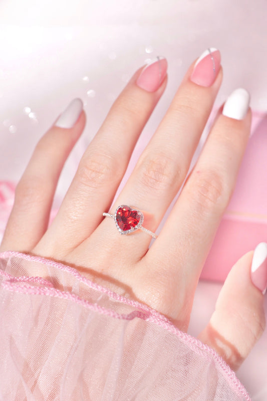 Princess Heart ring rojo