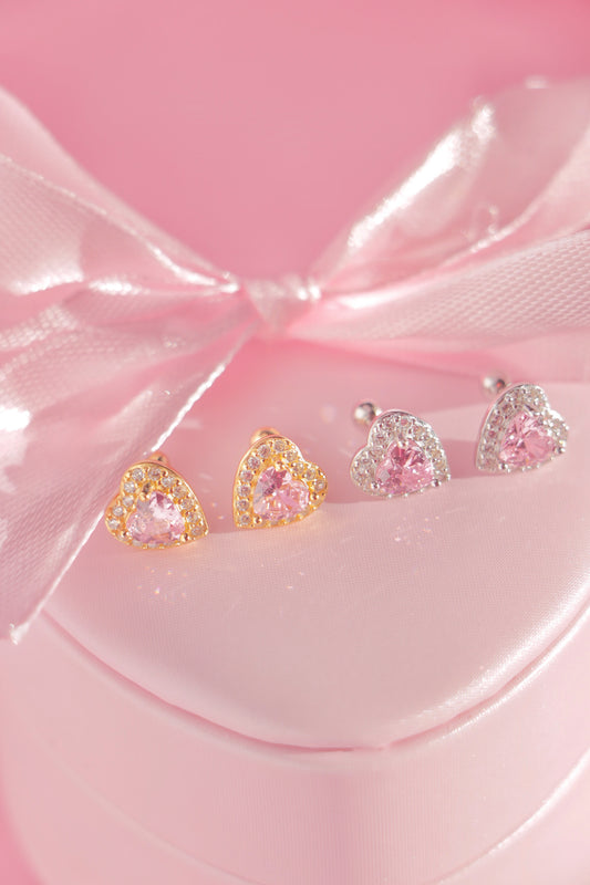 Princess Heart studs rosa