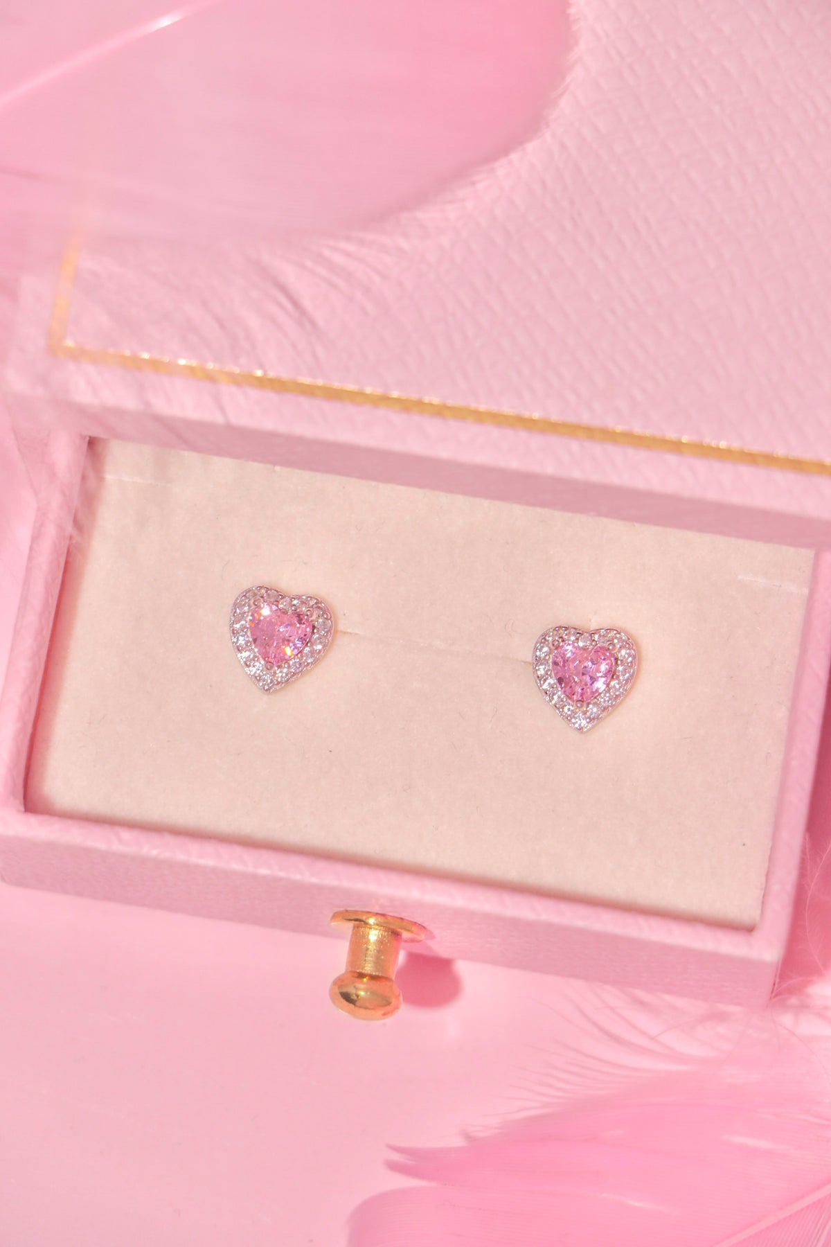 Princess Heart studs rosa