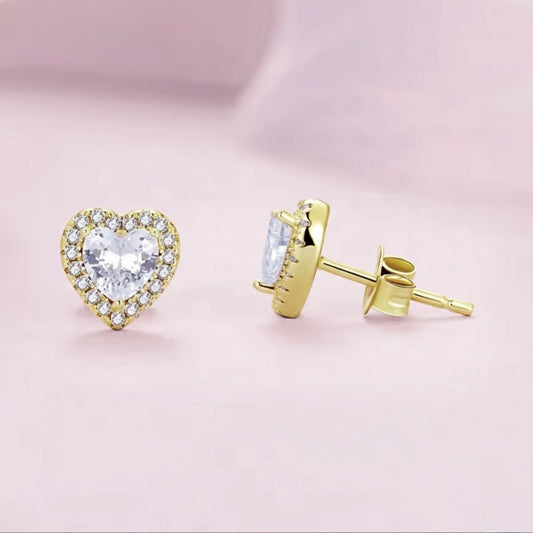 Princess Heart studs dorados