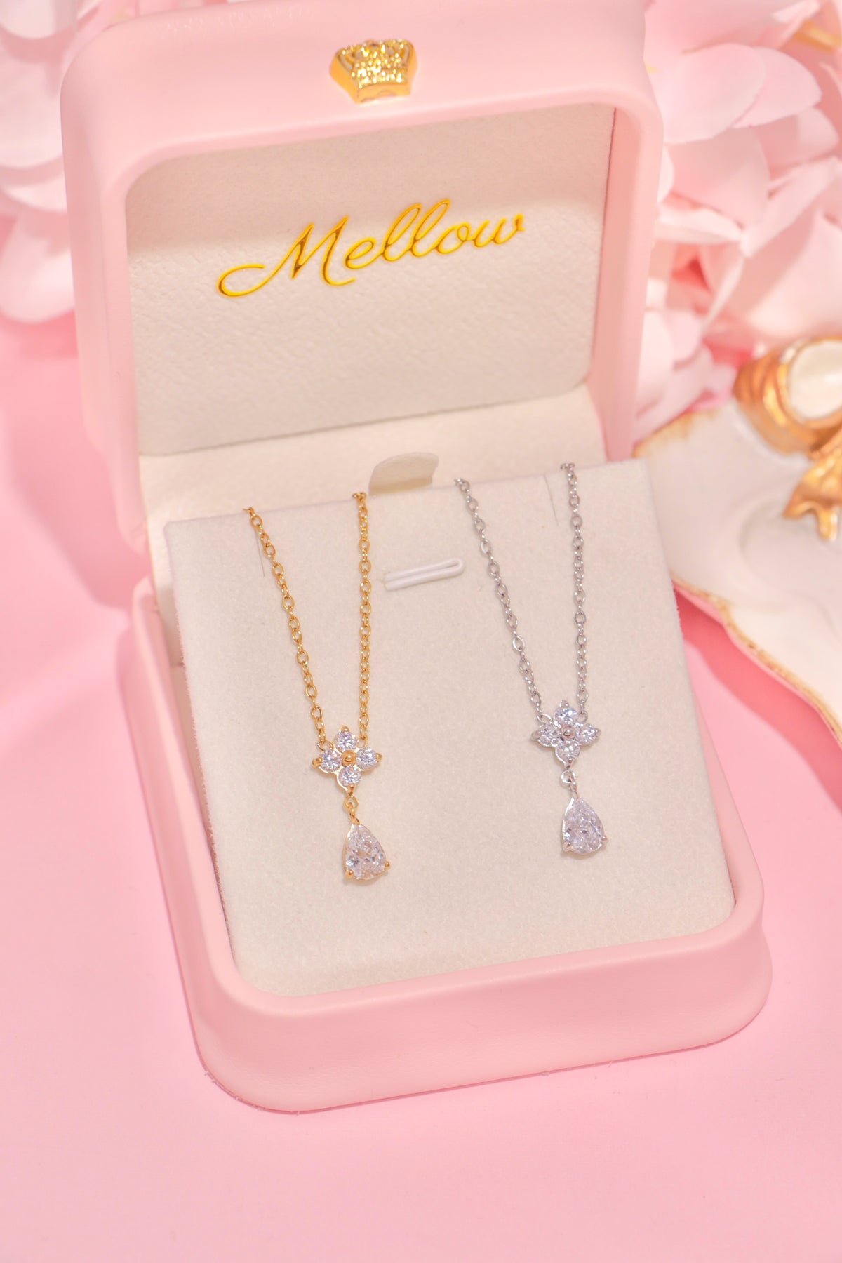 Crystal Blossom Drop necklace