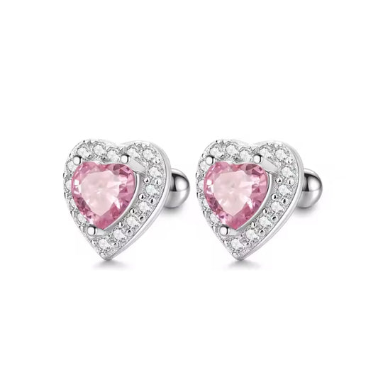 Princess Heart studs rosa