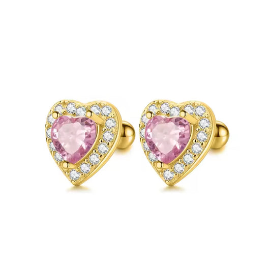 Princess Heart studs rosa