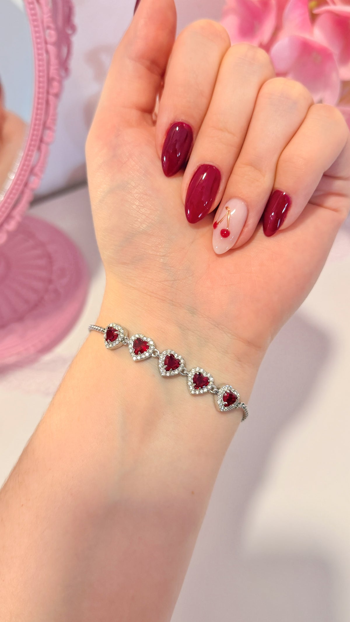 Princess Hearts bracelet rojo