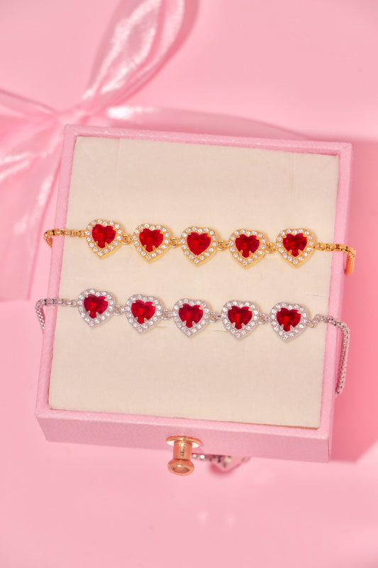 Princess Hearts bracelet rojo