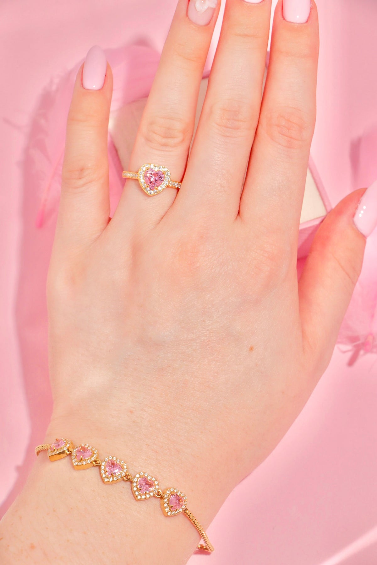 Princess Hearts set rosa