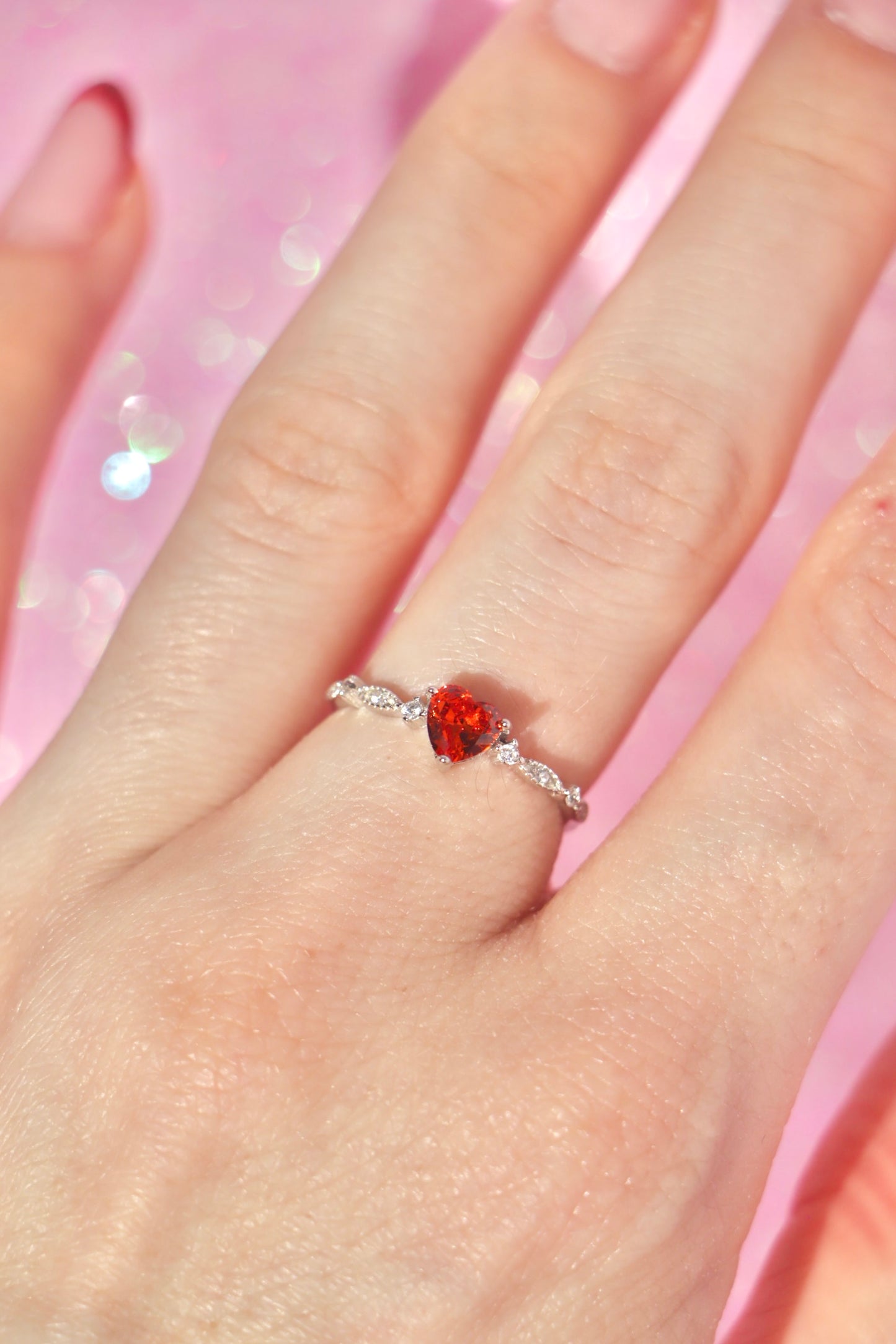 Vintage red heart ring