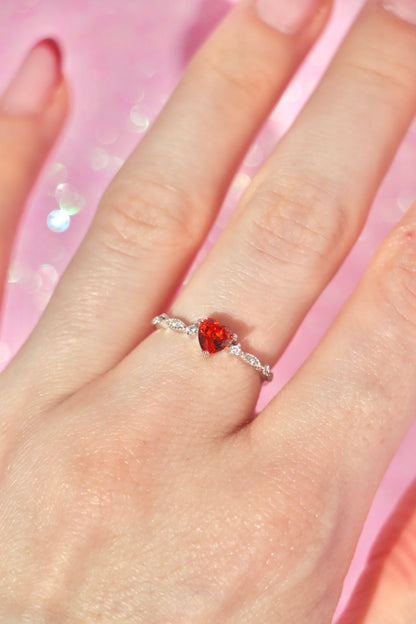 Vintage red heart ring