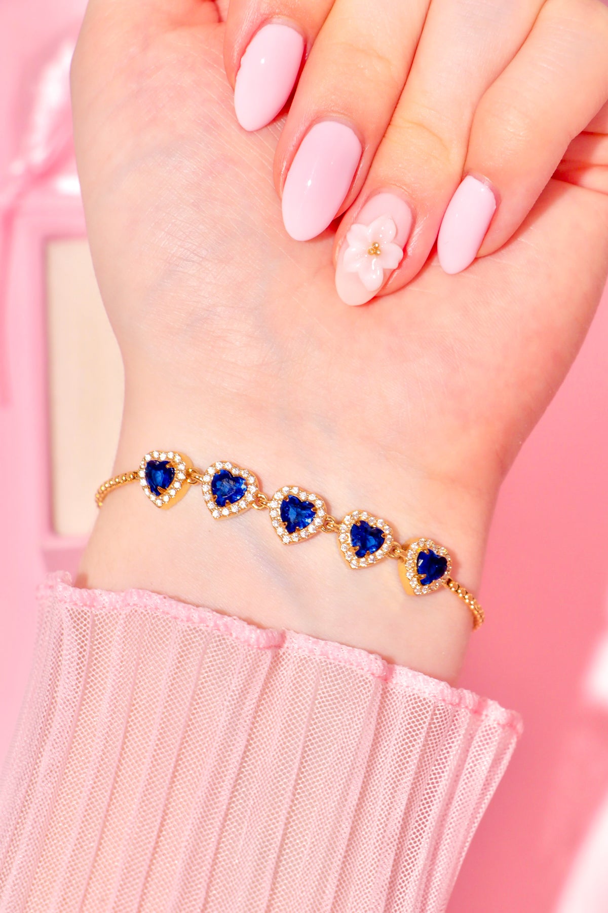 Princess Hearts bracelet azul