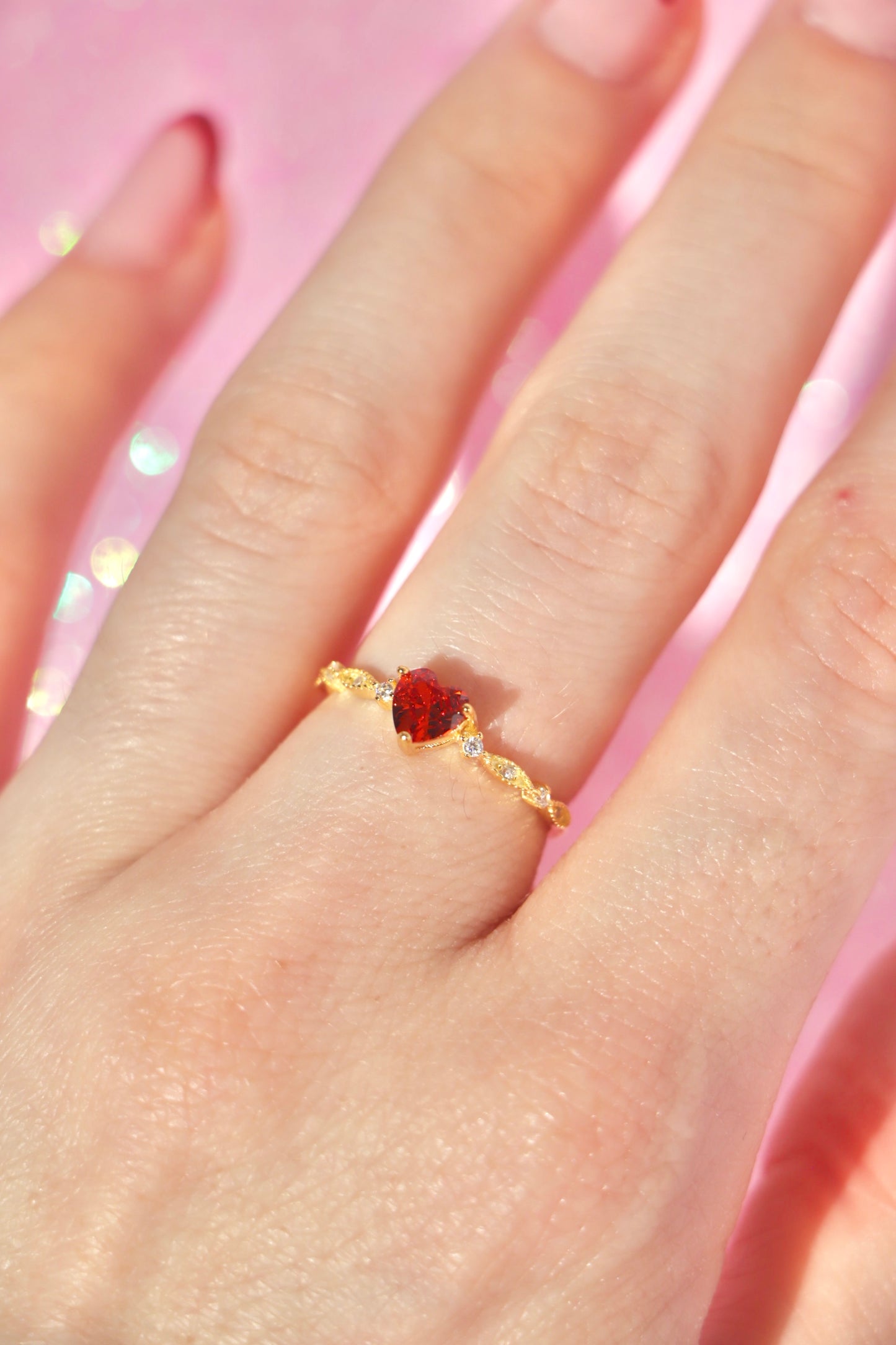 Vintage red heart ring