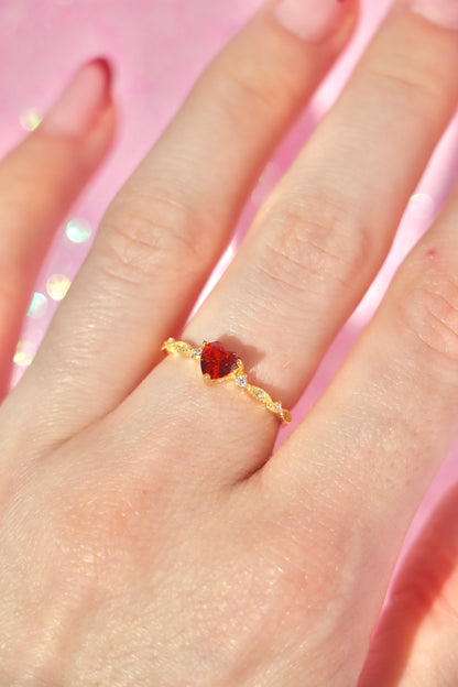 Vintage red heart ring