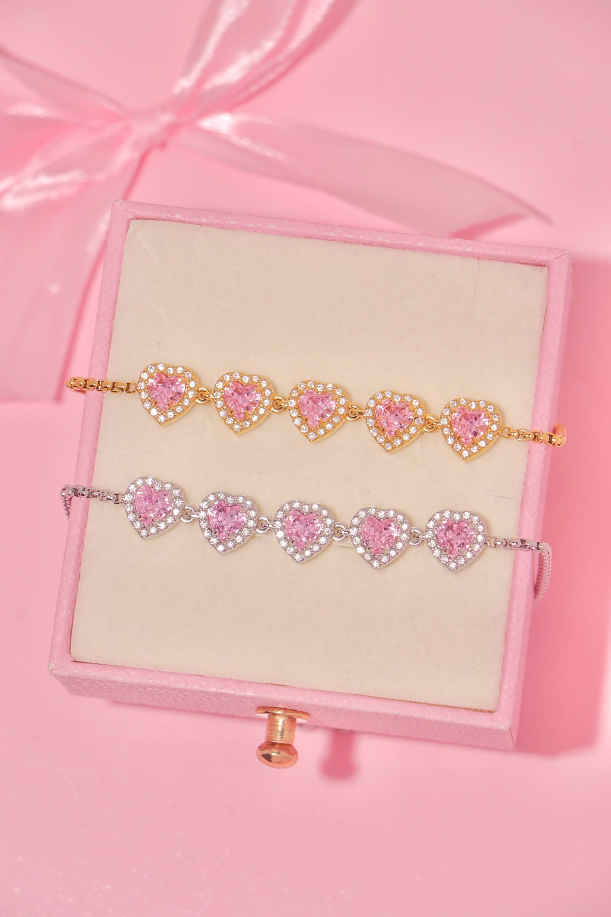Princess Hearts bracelet rosa