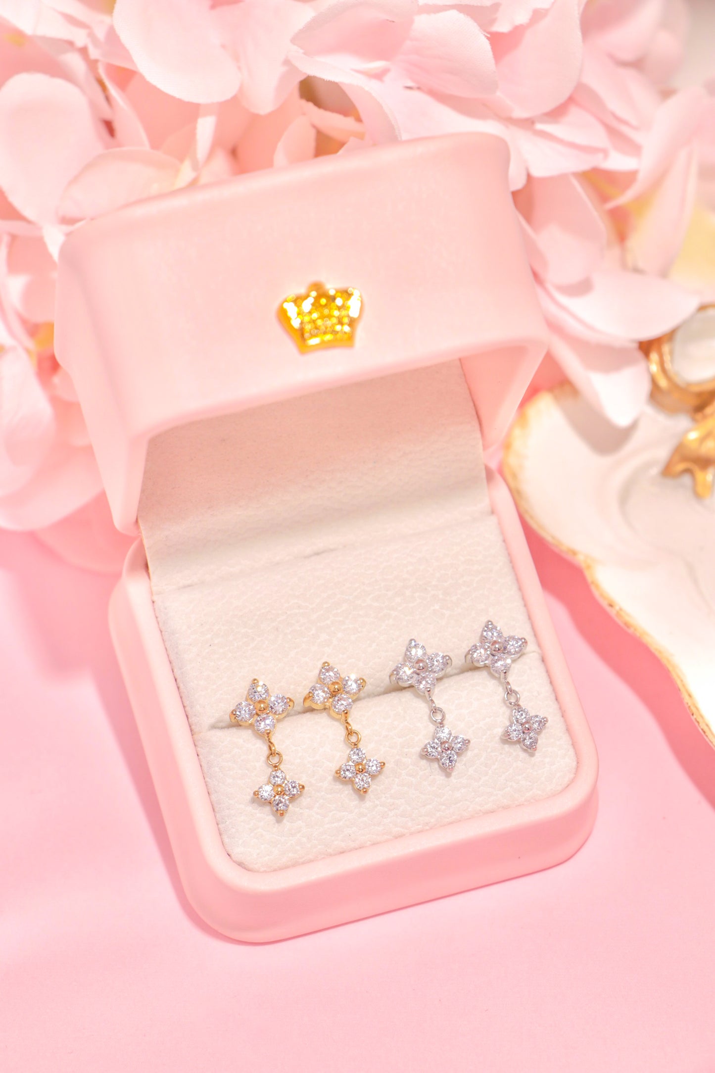 Crystal Double Blossom earrings