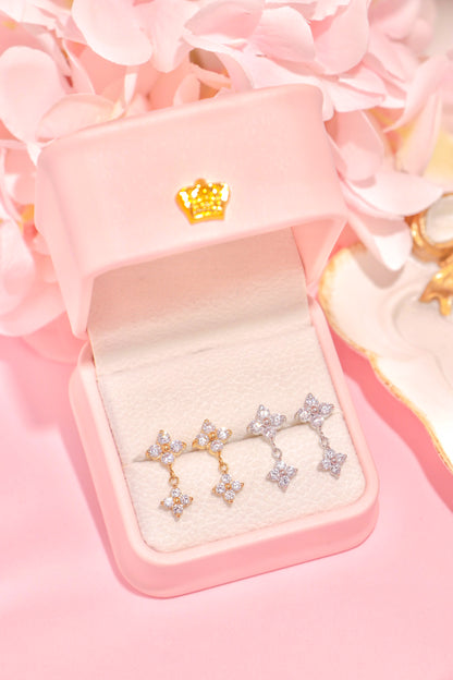 Crystal Double Blossom earrings