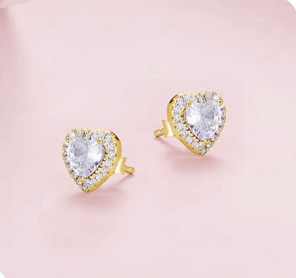 Princess Heart studs dorados