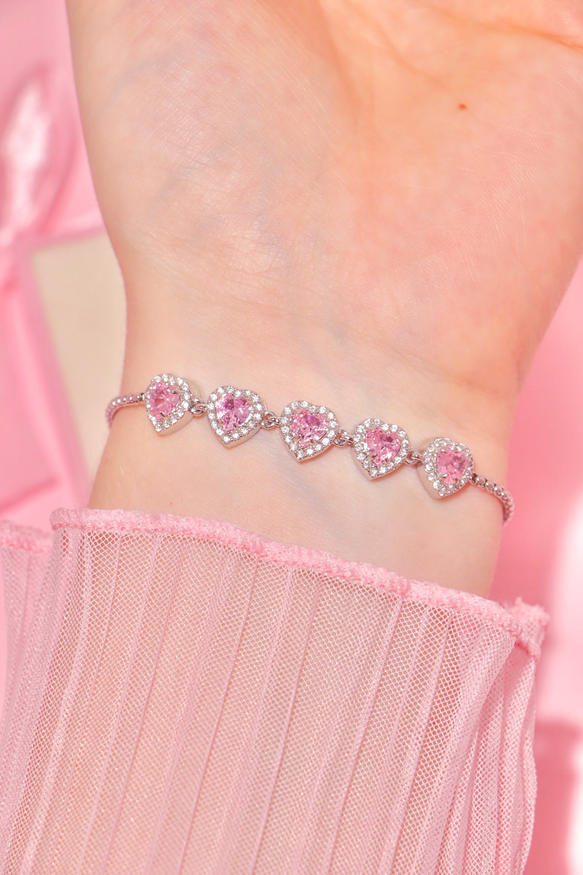 Princess Hearts bracelet rosa