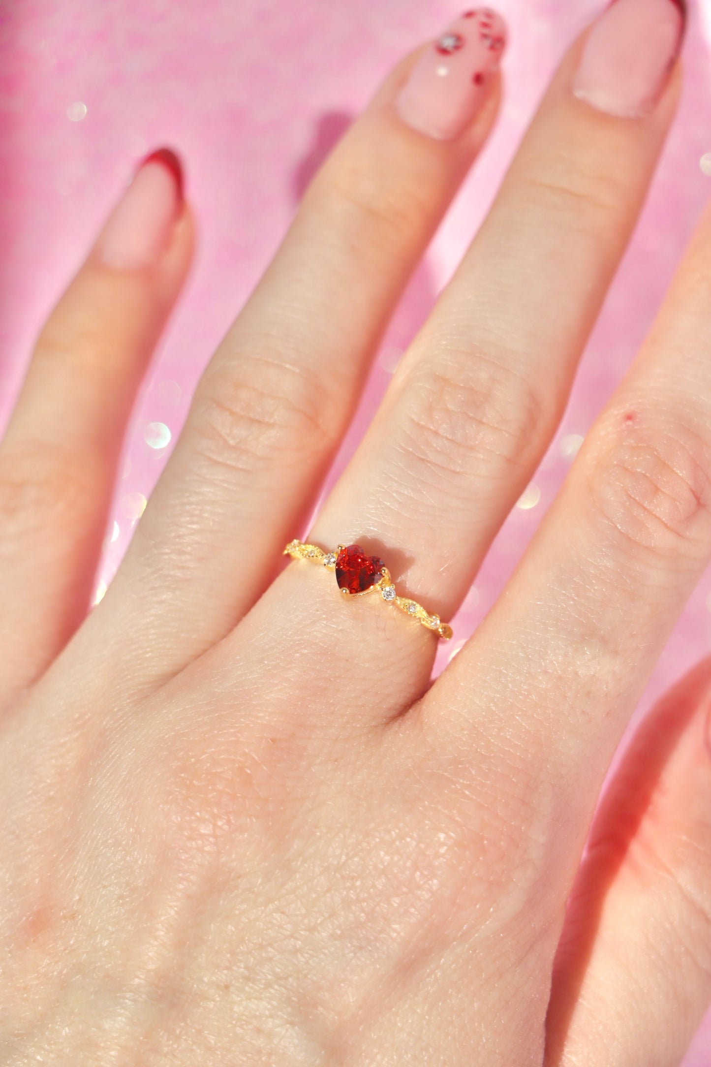 Vintage red heart ring