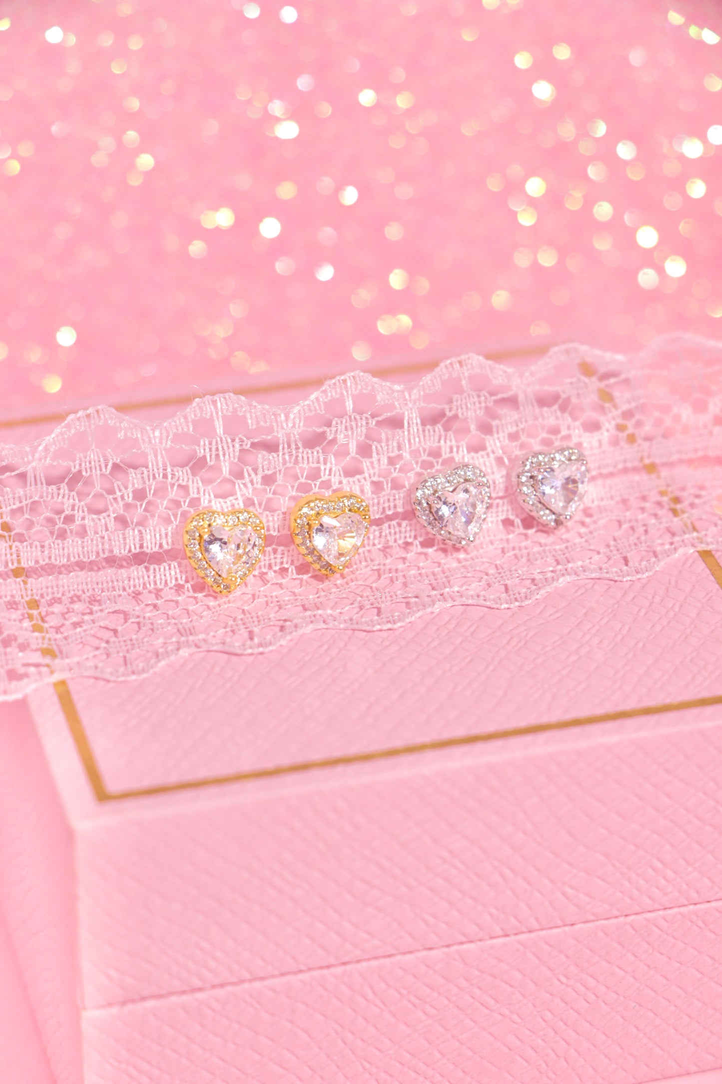 Princess Heart studs transparente