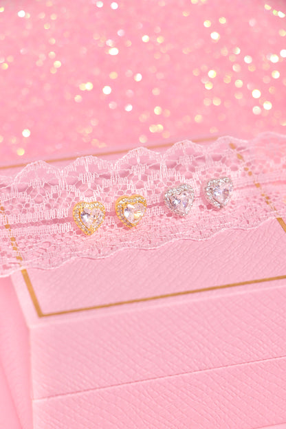 Princess Heart studs transparente