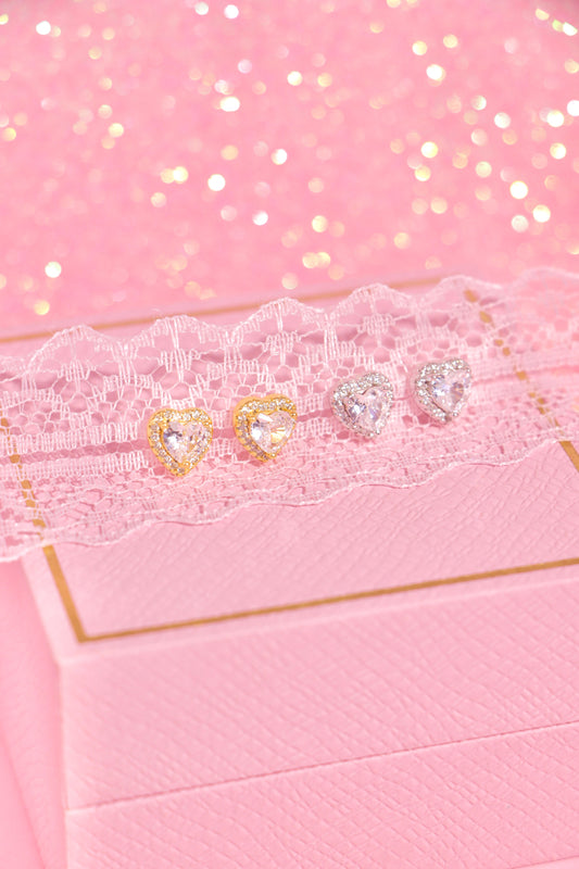 Princess Heart studs transparente