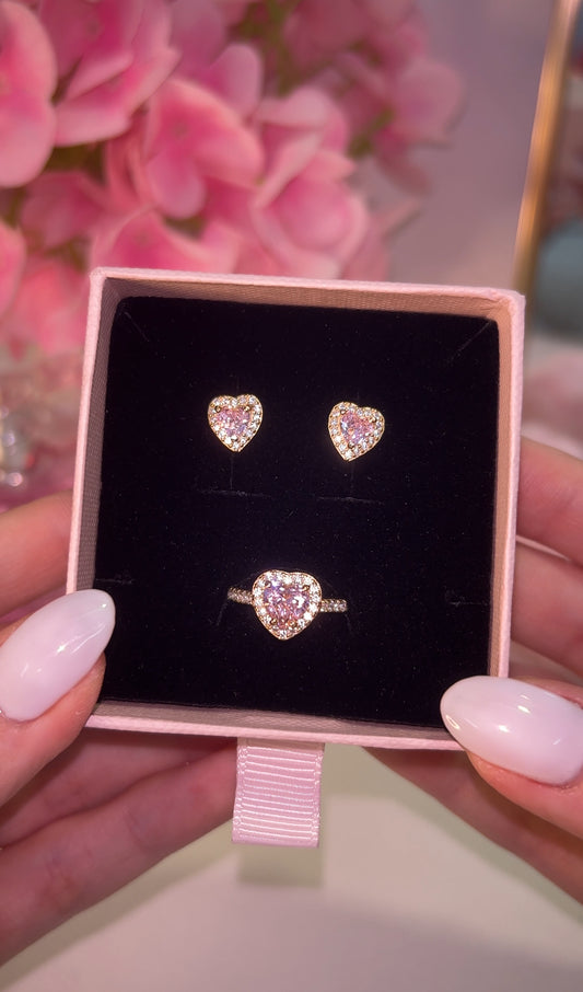 Princess Heart rosa set gold