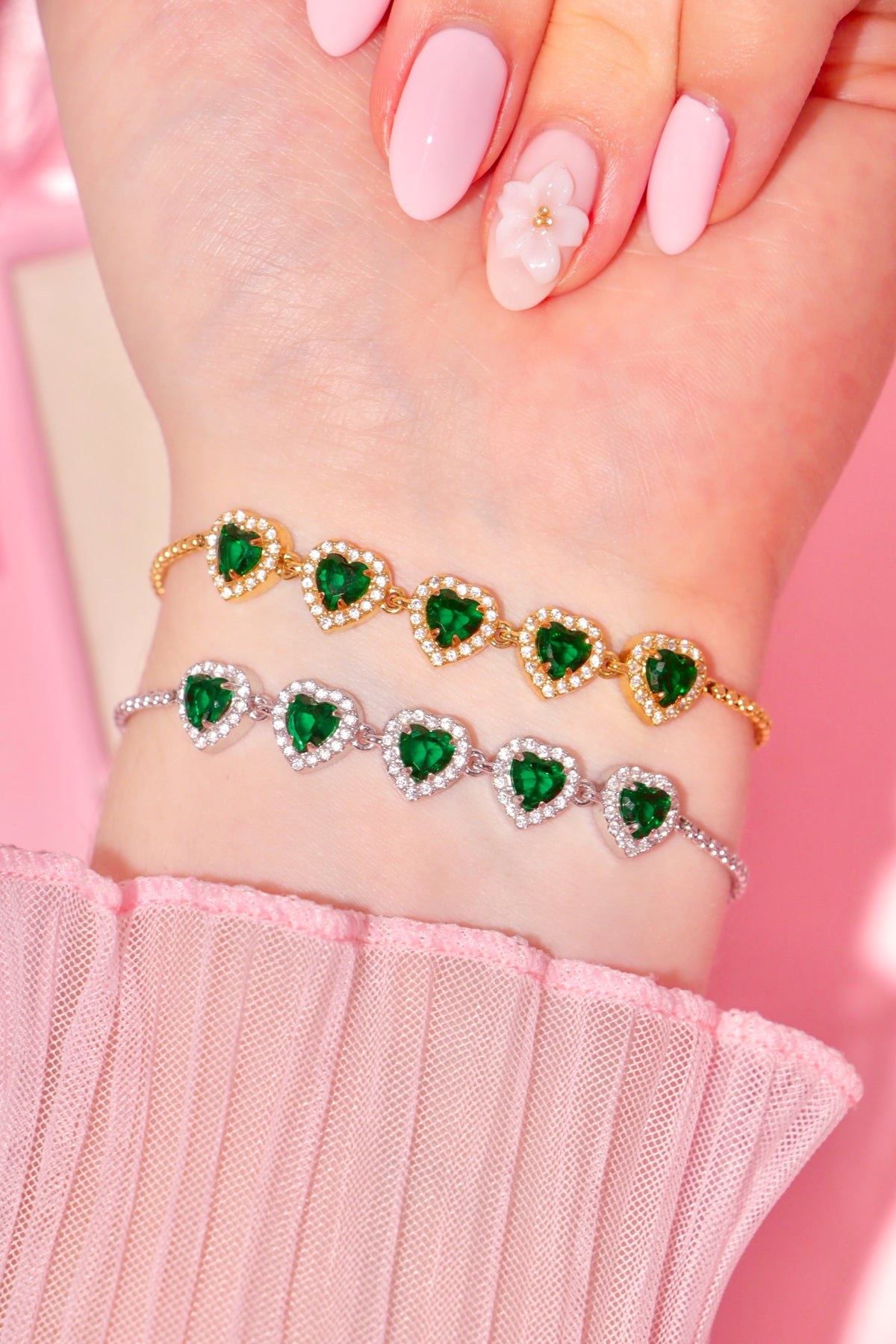 Princess Hearts bracelet verde