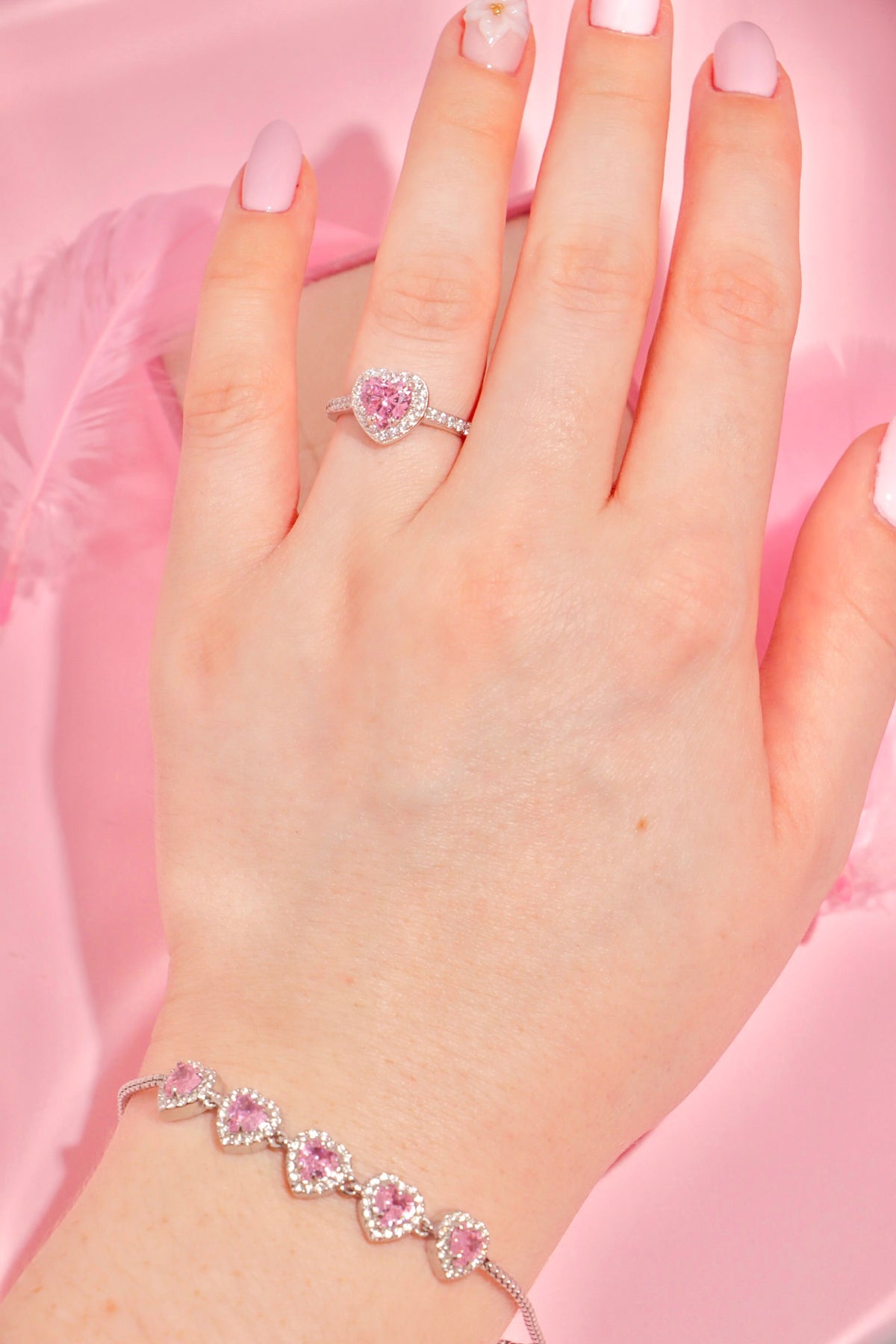 Princess Hearts set rosa