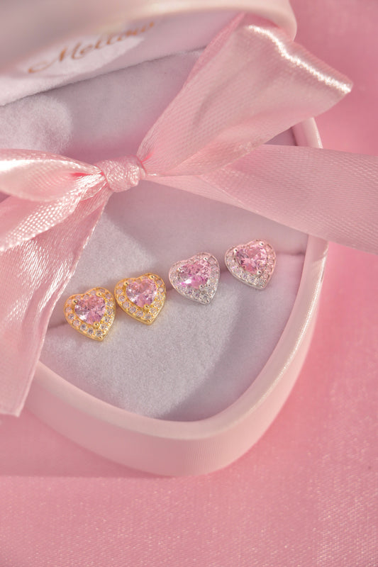 Princess Heart studs rosa