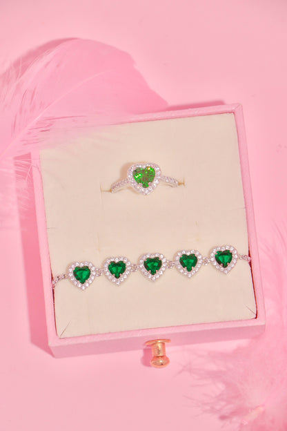 Princess Hearts set verde