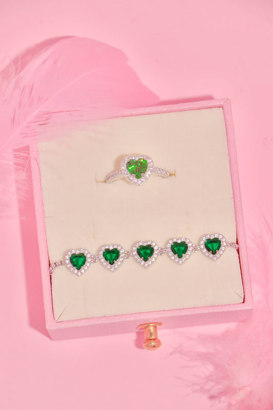 Princess Hearts set verde