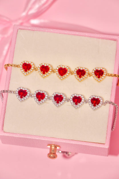 Princess Hearts bracelet rojo