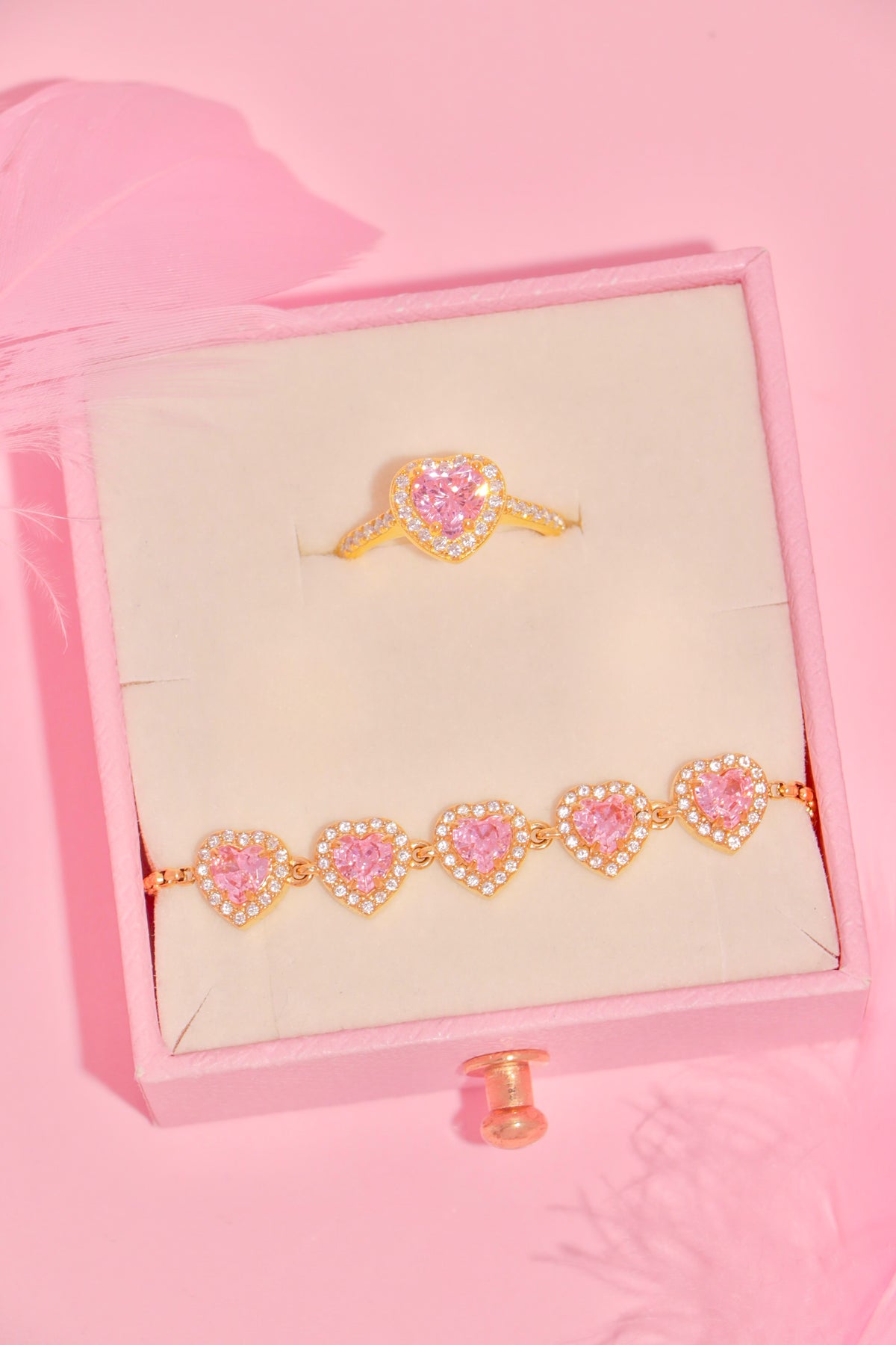 Princess Hearts set rosa