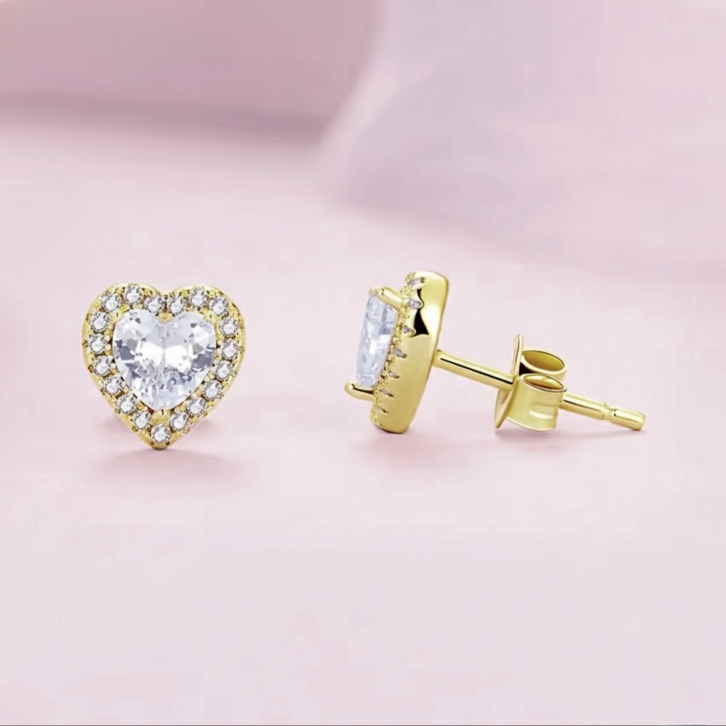 Princess Heart studs dorados