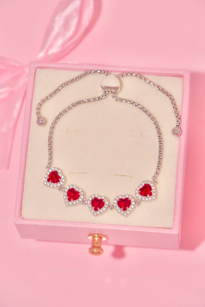 Princess Hearts bracelet rojo