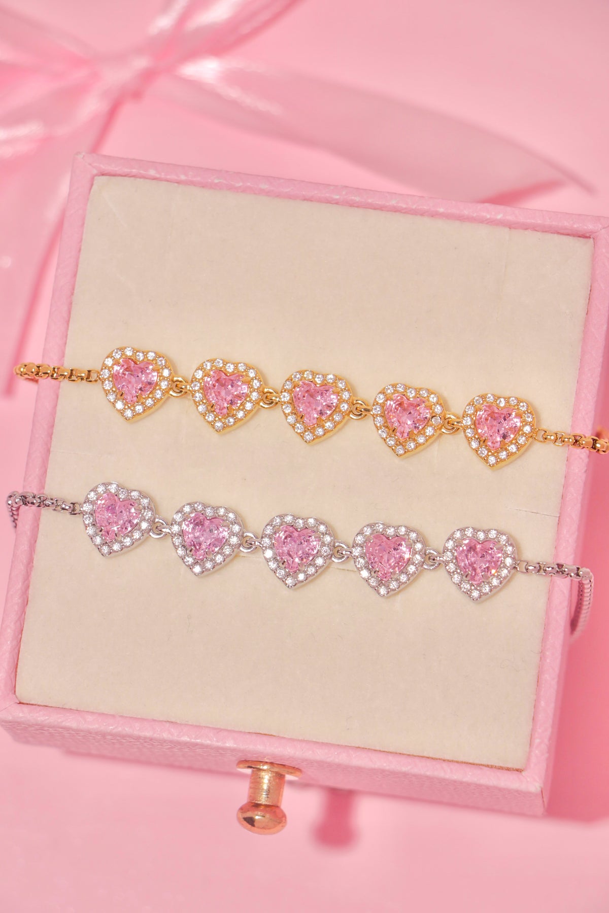 Princess Hearts bracelet rosa