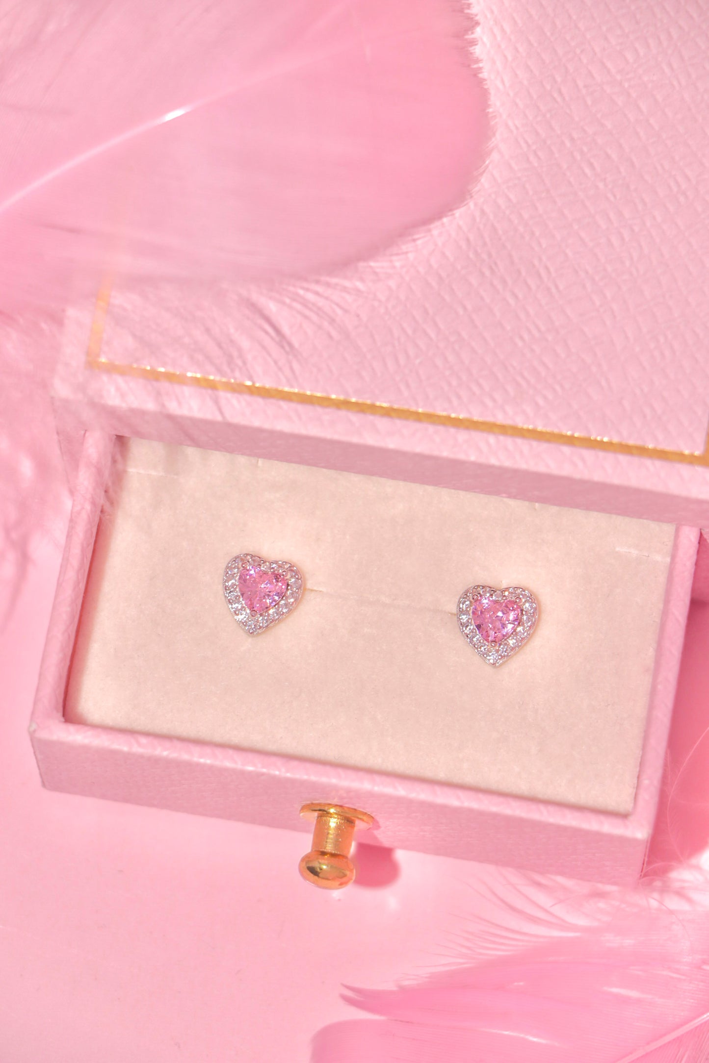 Princess Heart studs rosa
