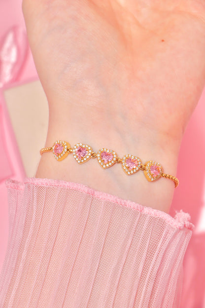 Princess Hearts bracelet rosa