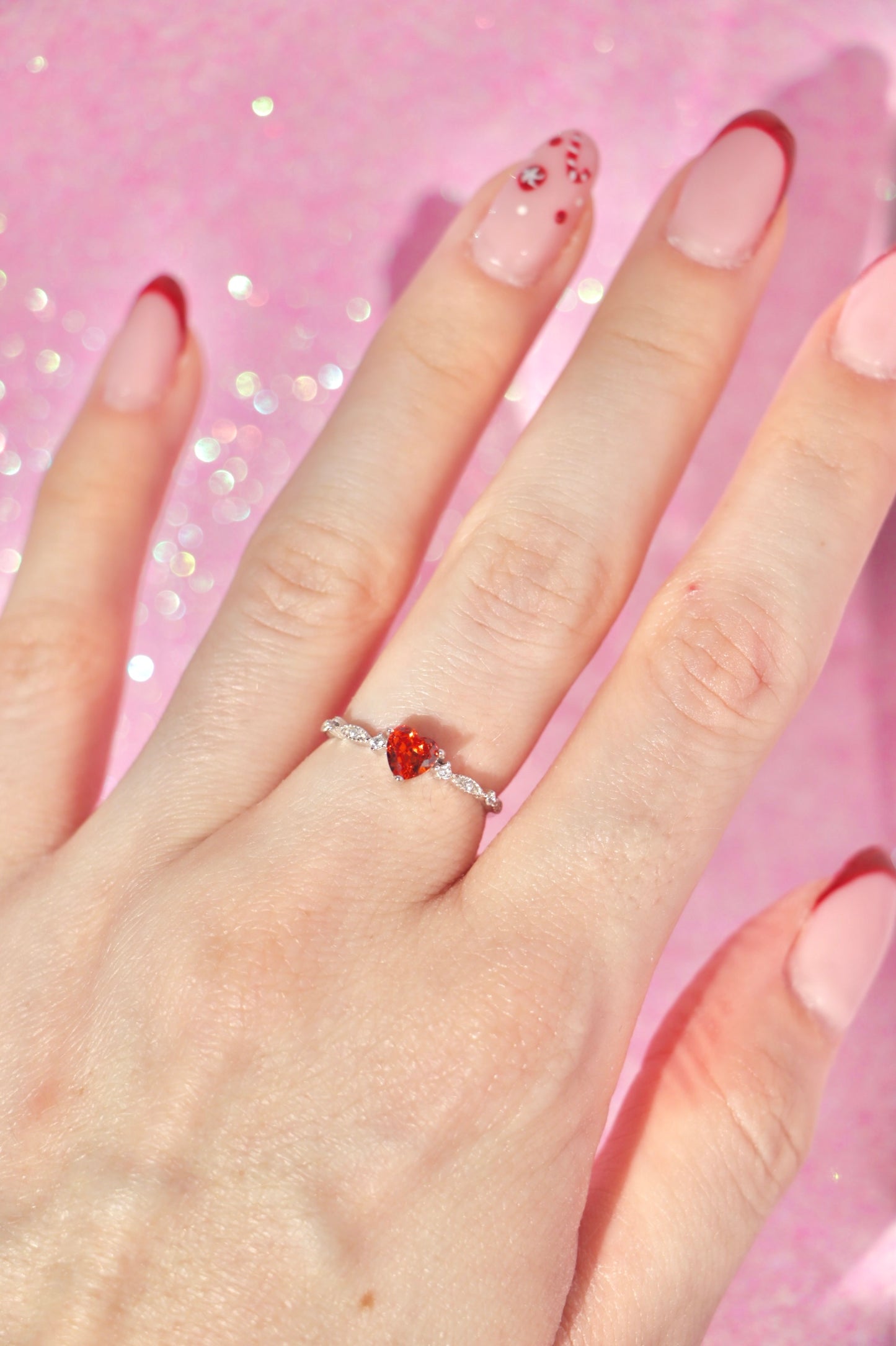 Vintage red heart ring