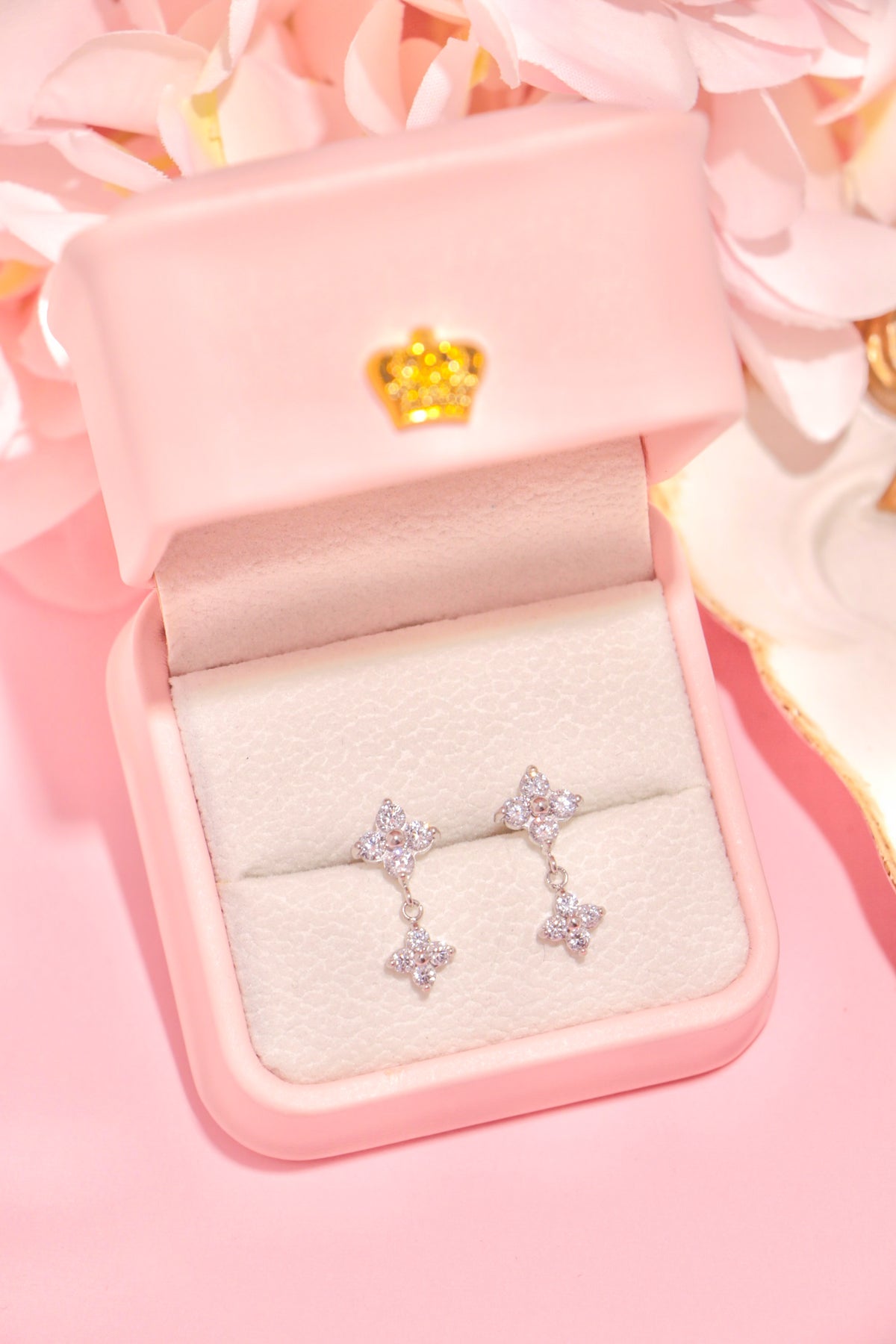 Crystal Double Blossom earrings