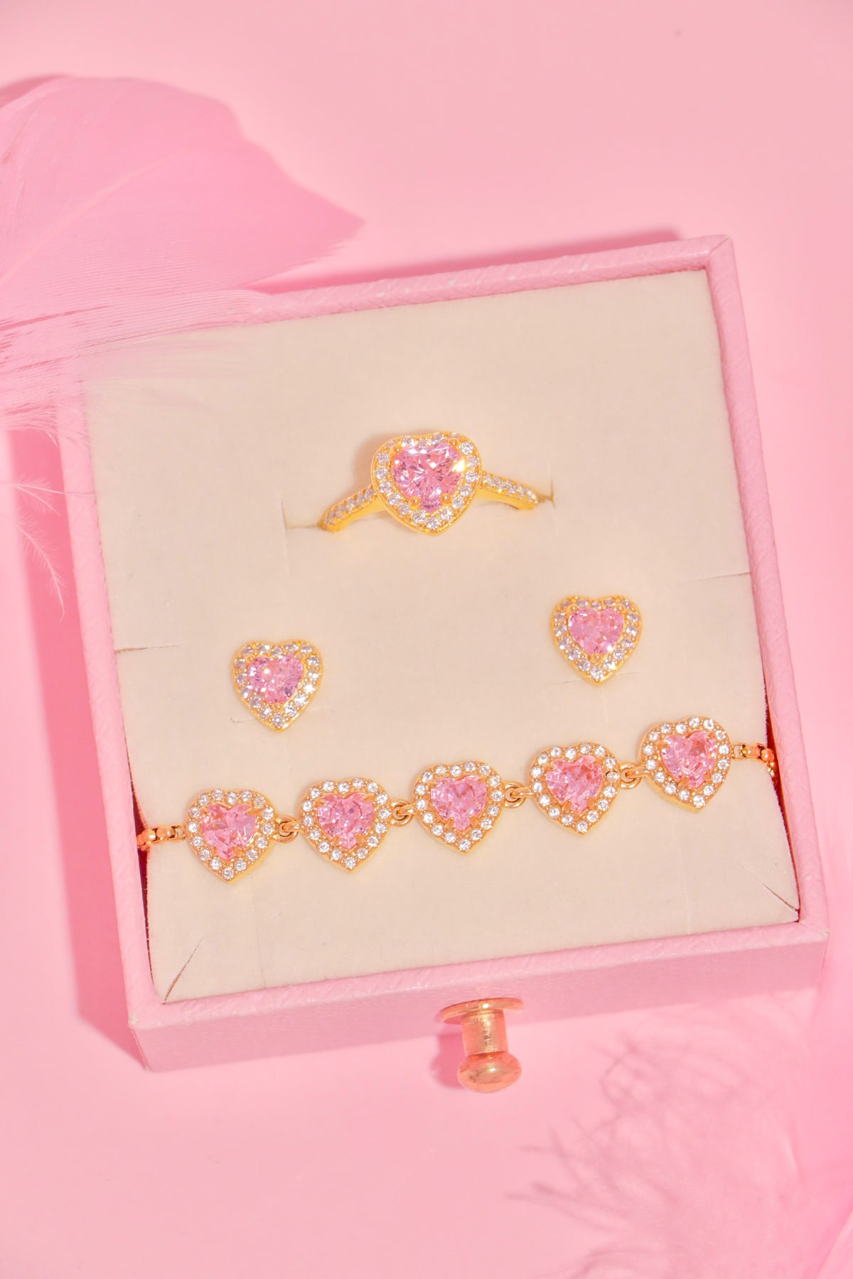 Princess Hearts set rosa